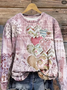Printing Loose Casual Heart/Cordate Sweatshirt