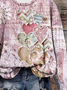 Printing Loose Casual Heart/Cordate Sweatshirt