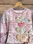 Printing Loose Casual Heart/Cordate Sweatshirt