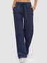 Women's  Elastic Waist H-Line Wide Leg Pants Daily Going Out Pants Gray Casual Split Joint Plain Fleece-lined Sweatpants
