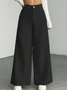 Women's  Elastic Waist H-Line Wide Leg Pants Daily Going Out Pants Deep Brown Casual Split Joint Plain Spring/Fall Pants