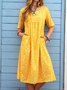 Women Casual Flora-Print Short Sleeve Casual Dress