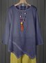 Asymmetric Linen Women Tunic Blouse