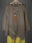 Asymmetric Linen Women Tunic Blouse