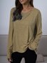 Long Sleeve Casual Cotton-Blend T-Shirts