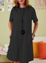 Zolucky Buttoned Down Pockets Plus Size Dresses