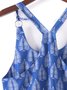 Blue Casual Leaf Jumpsuit & Romper