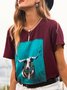 Coffee Jersey Casual Crew Neck T-shirt