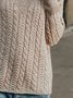 Gray Long Sleeve Woven Turtleneck Sweater