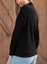 Black Hoodie Cotton-Blend Shift Vintage Knit coat