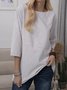 Women Half Sleeve Round Neck Striped Casual Tops