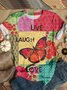 Casual Short Sleeve Round Neck Plus Size Graphic Tees for Women
