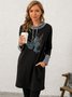 Butterfly Cowl Neck Shift Holiday Knitting Dress