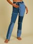 Dark blue Khaki Fashion Cotton Blends Jeans