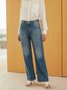 Plus size Casual Solid Jeans
