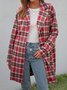 Long Sleeve Checkered/plaid Boho Cotton-Blend Jacket