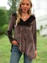 V Neck Velvet Casual Long Sleeve T-Shirt