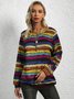 Vintage Long Sleeve Cotton-Blend Sweatshirt