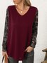 Paneled Shift Holiday Cotton-Blend T-shirt