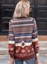 Geometric Printed West Styles/Cows Casual Vintage Loosen Sweatshirt