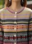 zolucky Casual Knitted Printed Sweater coat