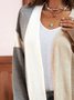 Color-Block Casual Acrylic Sweater coat