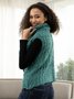 zolucky Casual Button Wrap Vest Sweater Tunic