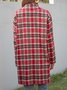 Long Sleeve Checkered/plaid Boho Cotton-Blend Jacket