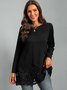 Long Sleeve Lace Casual T-shirt