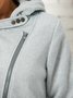 Casual Shawl Collar Zipper Long Sleeve Knit coat