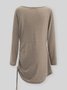 Long Sleeve Cowl Neck Plus Size Tops T-Shirts