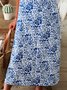 Plus size Printed Short Sleeve Weaving Dress
