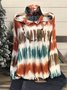 Cotton-Blend Long Sleeve Geometric Shift Shirt & Top