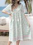 Women Boho Floral-Print Half Sleeve Casual Dress