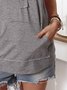 Cotton Casual Bateau/boat Neck T-shirt