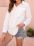 Casual V Neck Long Sleeve Solid Dress