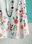 Women Gray Cotton Casual Floral Printed V neck Shirt