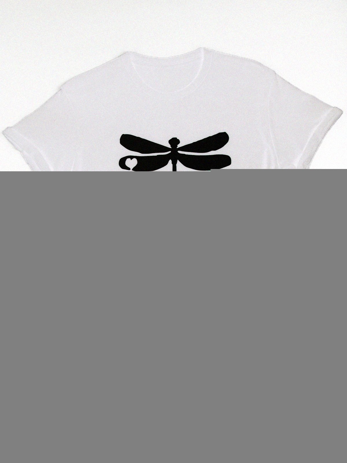 Vintage Love Dragonfly Printed Plus Size Short Sleeve Crew Neck Casual Tops