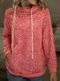 Rose Red Cotton-Blend Swiss-Dot Casual Sweatshirt