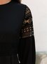 Long Sleeve Crew Neck Weaving Dress