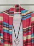 Long Sleeve Color-Block Cotton-Blend Casual Knit coat