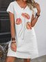Short Sleeve Embroidered Casual Summer Knitting Dress for Women