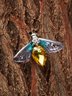 Casual 3D Gradient Transparent Bee Insect Brooch Silk Scarf Buckle Banquet Party Daily Commuting Matching Jewelry