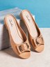 Soft and Comfortable Fashion Square Buckle Casual Chunky Heel Half Slippers