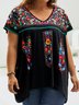 Plus Size Casual Ethnic T-Shirt