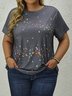 Plus Size Butterfly Printing Casual T-Shirt