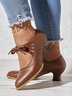 Vintage Bow Decor Hollow out Spool Heel Mary Jane Shoes