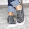 Women Buttoned Artificial Suede Spring Flat Heel Sneakers