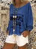 Printed Long Sleeve Casual T-shirt