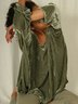 Green Crew Neck Long Sleeve Top